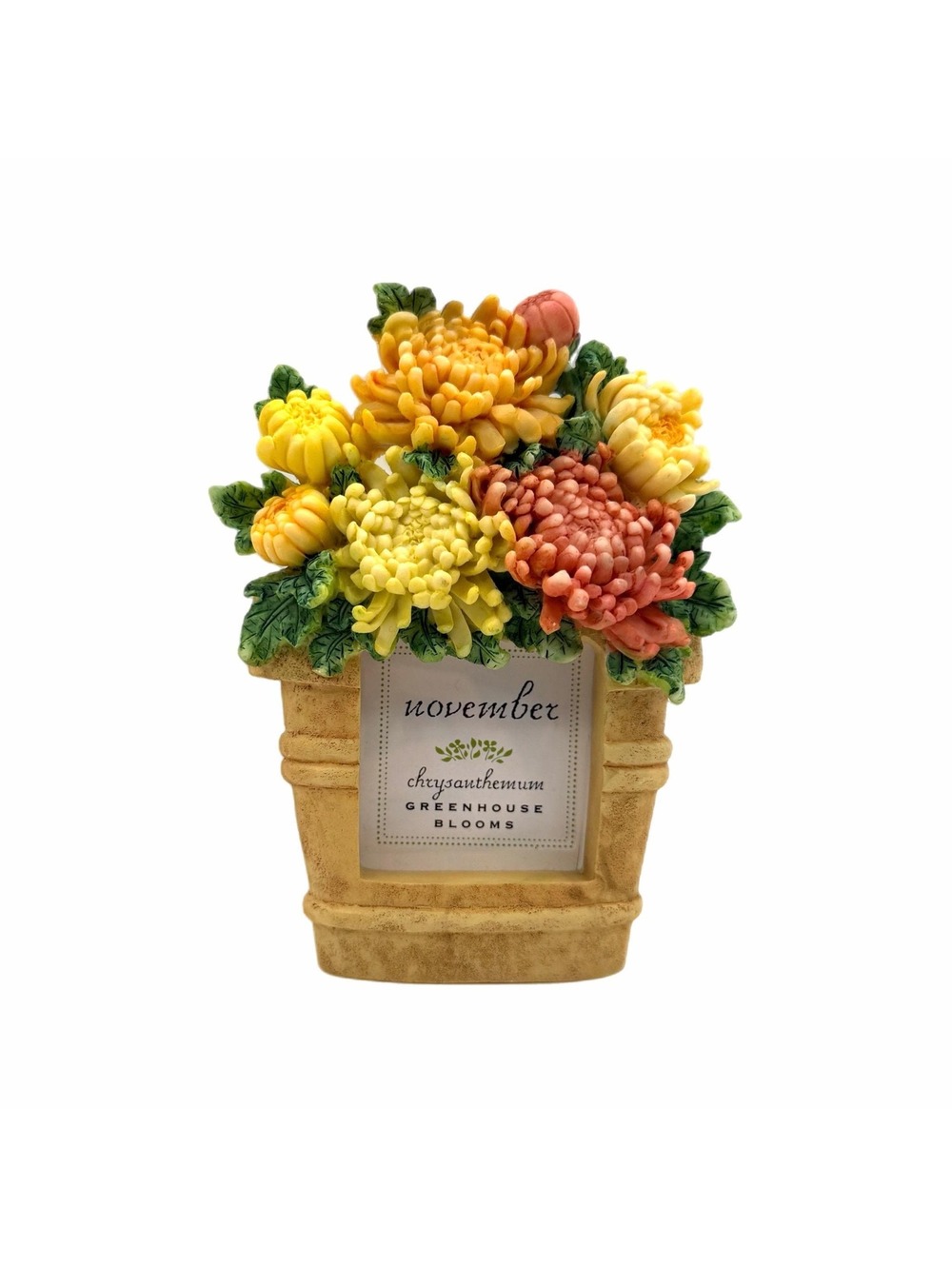 Vintage Russ November Chrusanthemum 3D Flower of the Month Mini Picture Frame